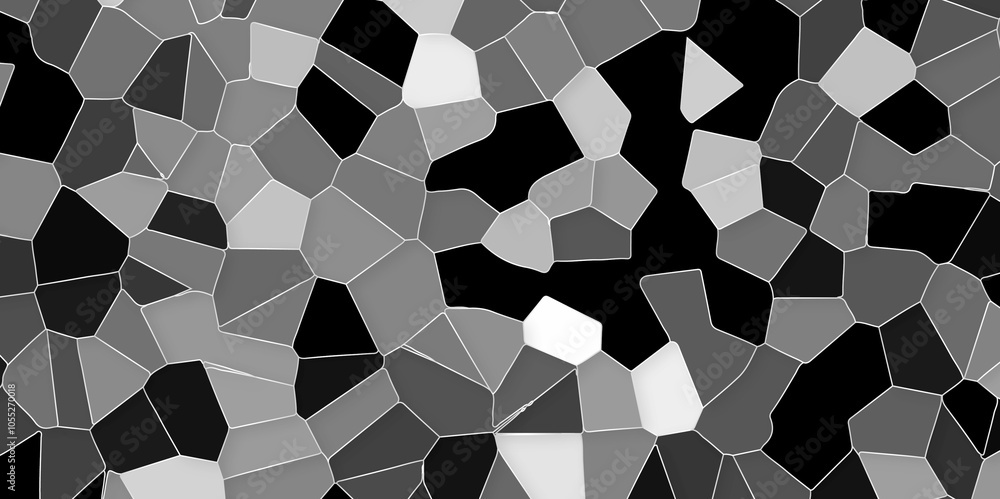 Aufkleber abstract black, white broken stained-glass background with white line. geometric seamless pattern wi