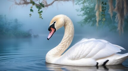 swan on the water