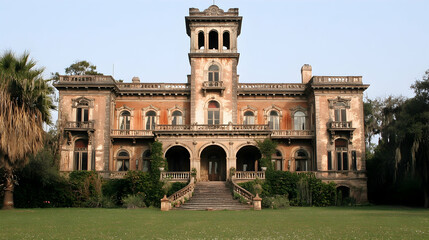 Fototapeta premium Historic Mansion in the South, house, old, architecture, building, home