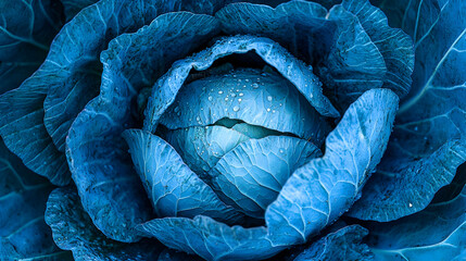 Obraz premium Blue Cabbage Close-up, vegetable, fresh, organic, nature, food