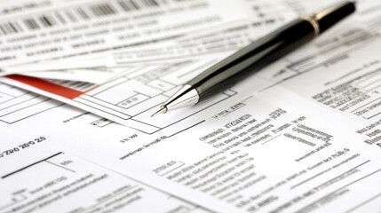 Clean Lines of Documents on a Bright Isolated Background