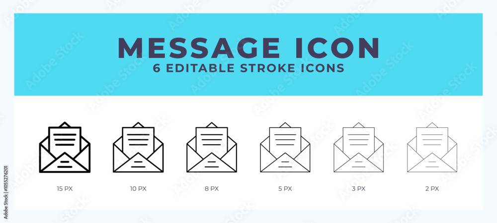 Poster message line icon with different stroke. vector illustration.