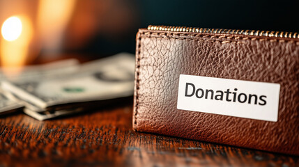 Donation wallet with currency