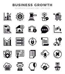 Business Growth Icons bundle. Lineal Filled style Icons. Vector illustration.