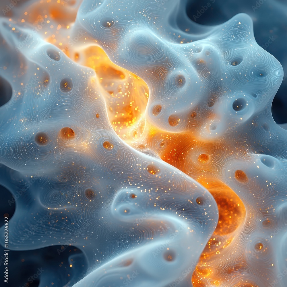 Poster exploring the intricacies of abstract fluid dynamics through scientific visualization techniques and