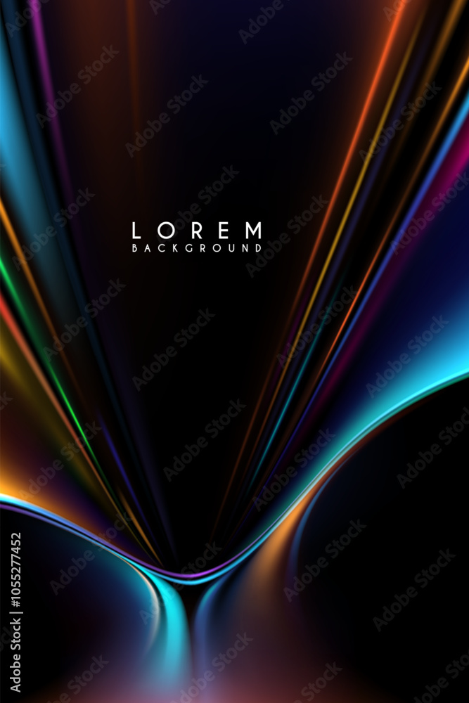 Canvas Prints abstract neon light waved shape background