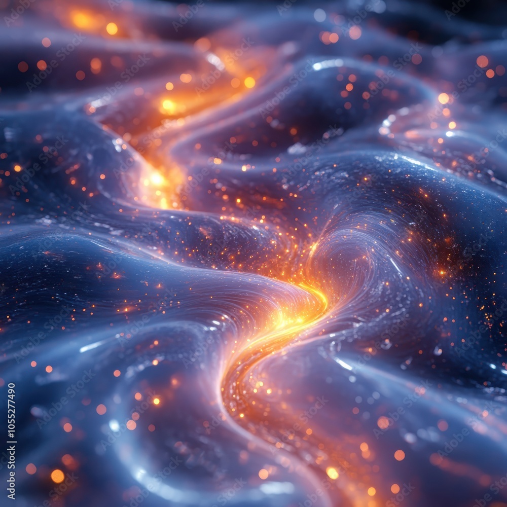 Poster exploring abstract microfluidics a visual journey through liquid dynamics and scientific innovation