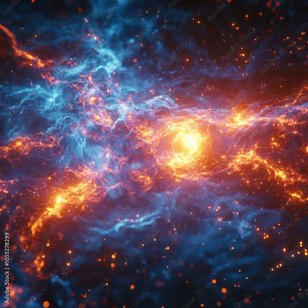 Poster exploring the dynamics of abstract plasma physics a visualization of energy research in cosmic realm