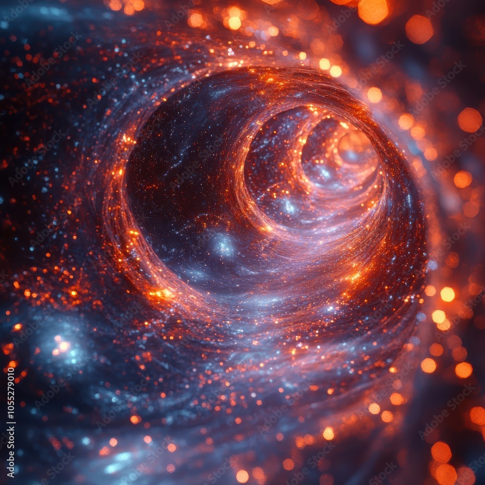 Poster exploring the fascinating realm of abstract quantum tunneling a visualization of physics concepts in