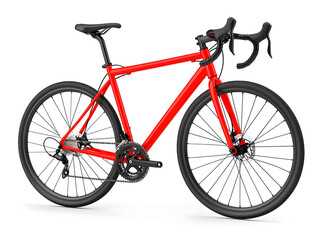 Side view racing bicycle, isolated on white background