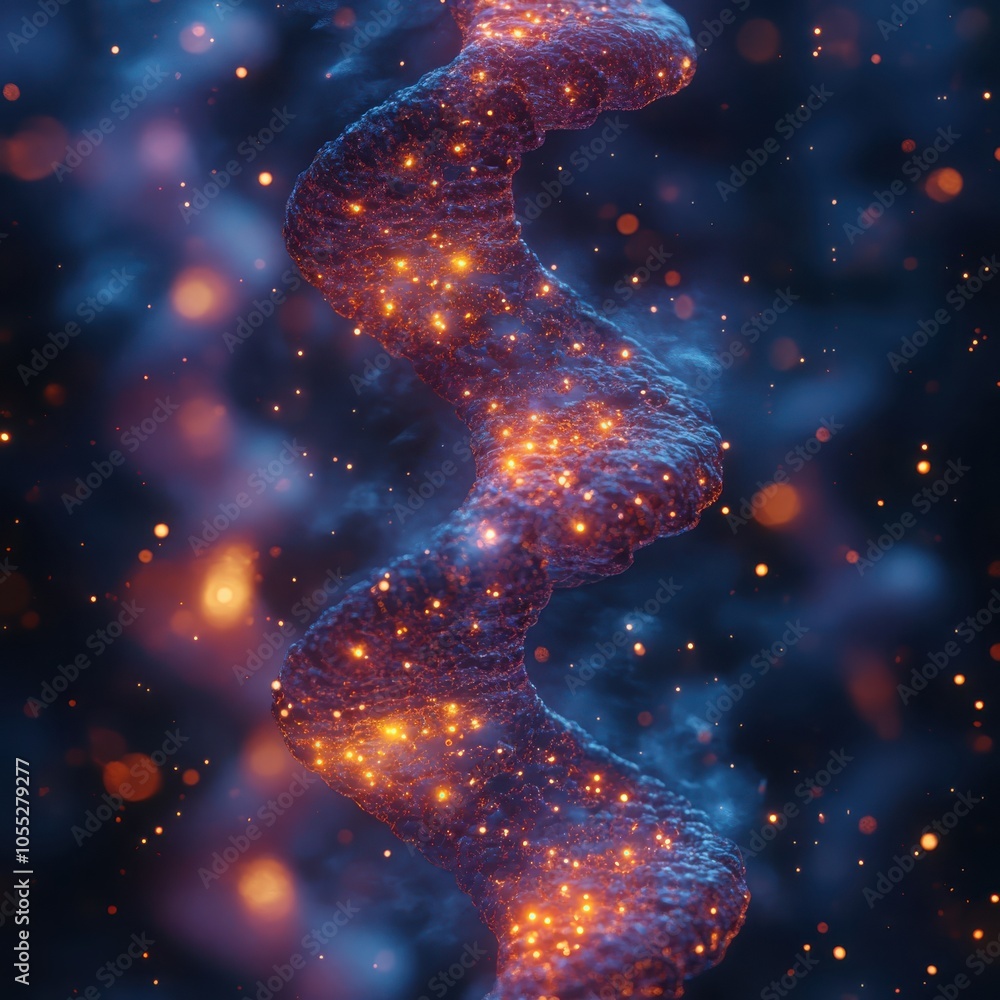 Poster exploring the frontiers of abstract synthetic biology visualizing the genetic engine of life through