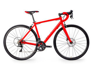 Obraz premium Side view racing bicycle, isolated on white background
