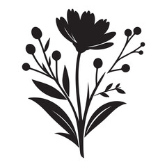 A flower silhouette vector illustration.