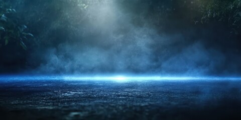 Mysterious Outdoor Atmosphere with Fog and Light