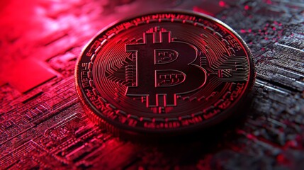 High Contrast Bitcoin Coin with Dynamic Background