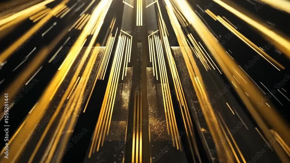 Aufkleber a golden light shines through a grid of lines, creating a dazzling effect