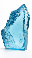 Fototapeta premium ice cubes isolated on white background, glass texture, ice texture, transparent blue glass