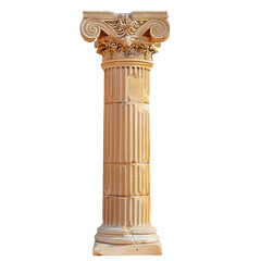 Greek columns isolated on white or transparent background.