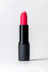Fototapeta premium Red Lipstick tube, isolated on white background
