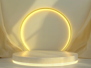 Minimalist Yellow Podium for Product Display