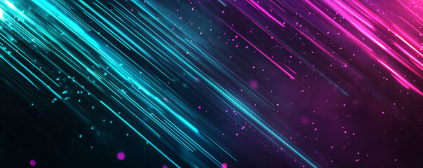 Futuristic abstract wallpaper with neon light streaks and glowing particles in blue and magenta. Ideal for tech, sci-fi, and creative designs, adding dynamic energy and modern style.