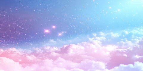 Serene Pink Clouds in Dreamy Space Background