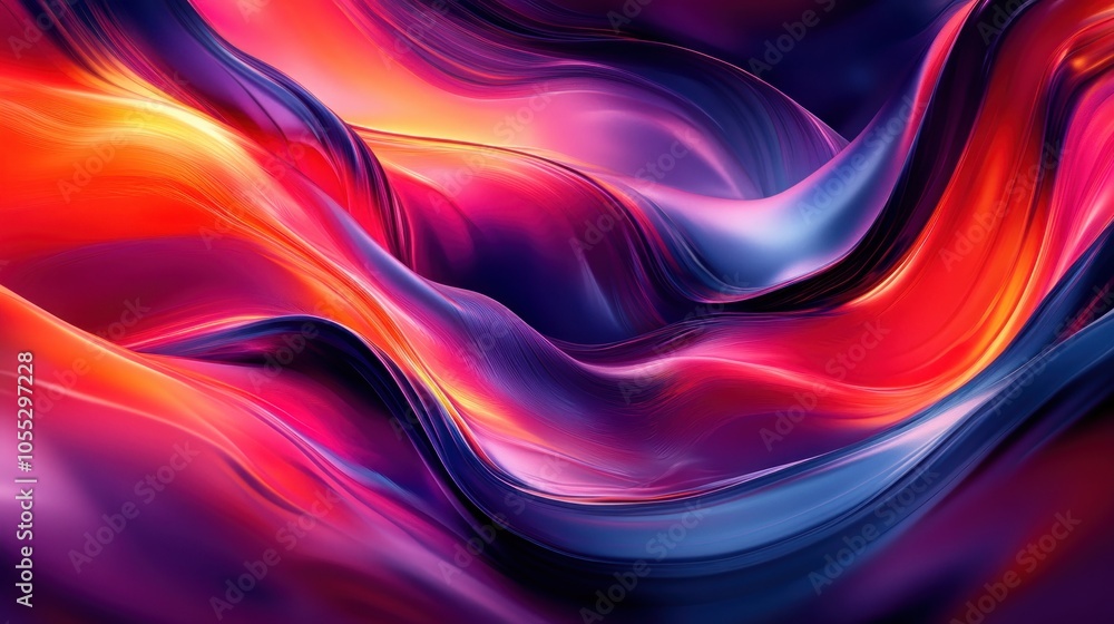 Poster abstract art vibrant colors and dynamic forms, a visual expression of bold confidence and positive e