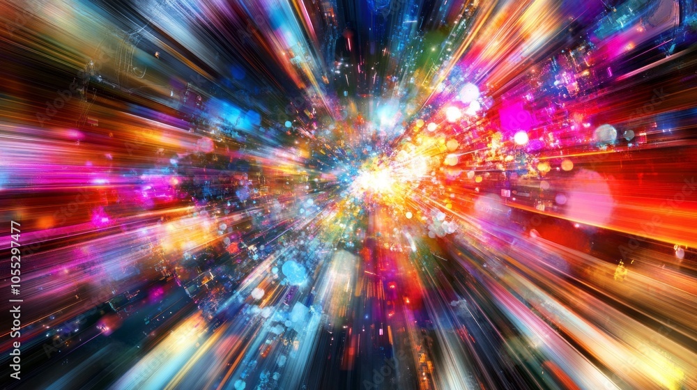 Aufkleber a colorful explosion of light and color