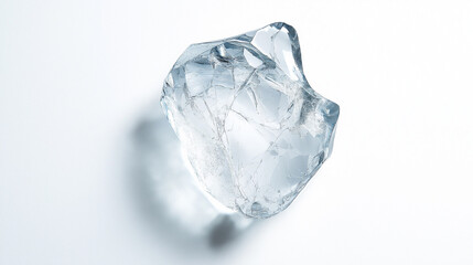 Obraz premium ice cubes isolated on white, transparent glass pieces, glass material, texture