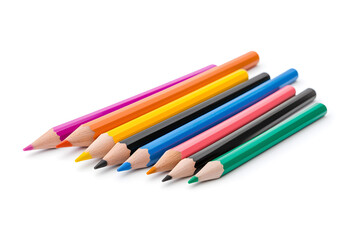 Fototapeta premium Color pencils over white background