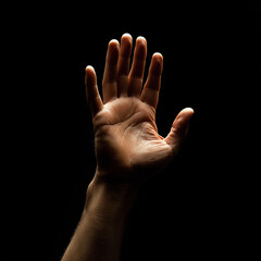 extended hand of a black person