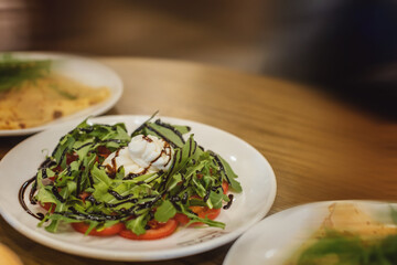 Healthy diet food theme with fresh salad source of vitamins