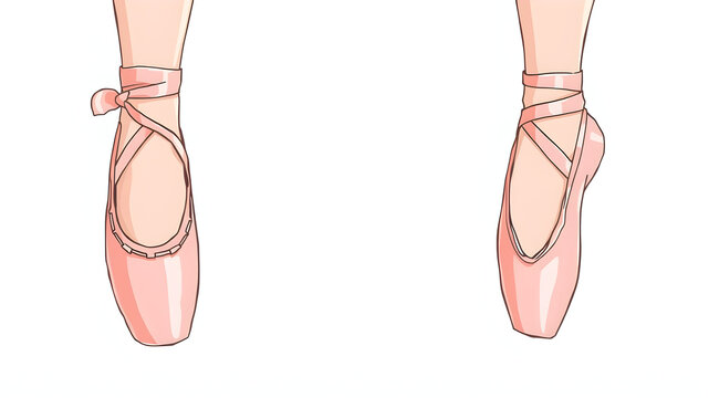 pink ballet shoes, legs, white background clip art preview