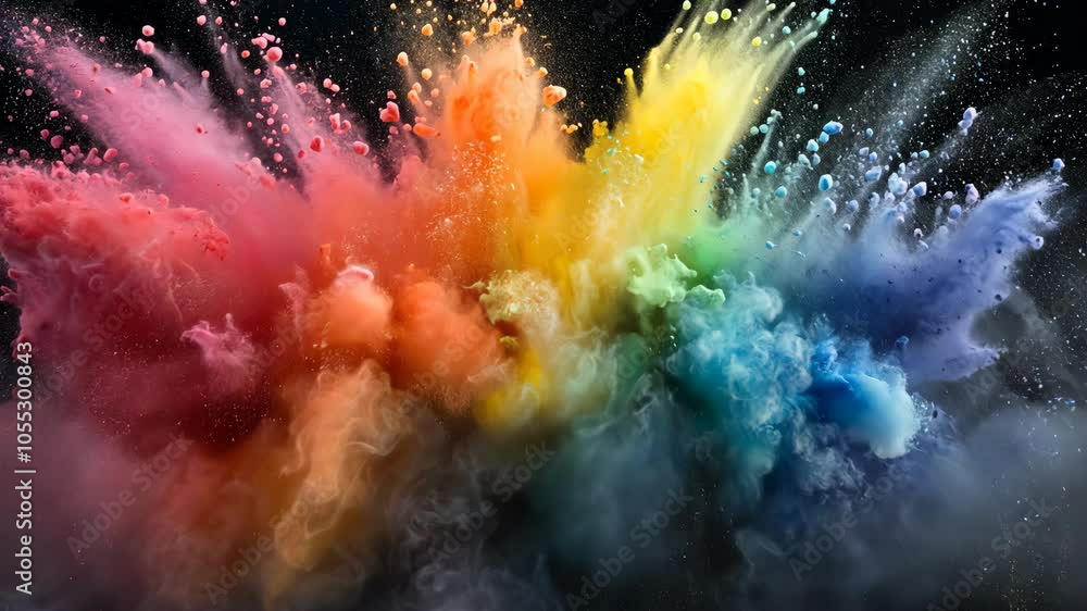 Poster a vibrant explosion of color fills the frame, creating a stunning visual spectacle