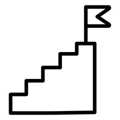 stairs up line icon