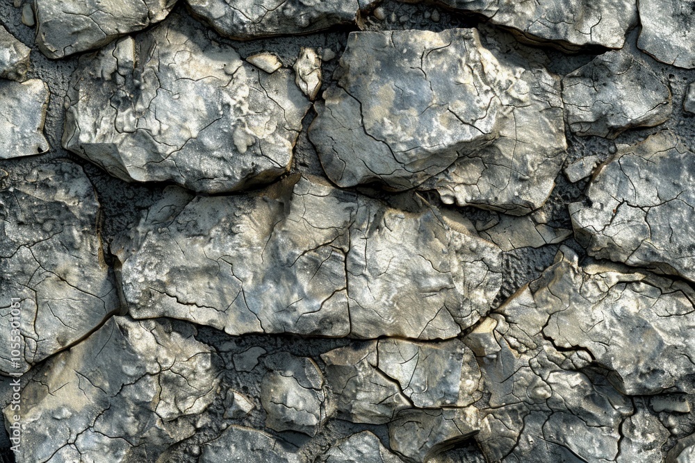 Poster rugged terrain and stunning rockface a close-up view of nature's raw beauty in a limestone cliff, fe