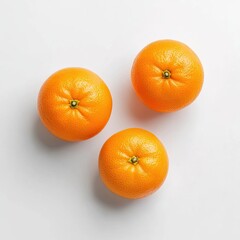 Tangerines on solid white background, product presentation.