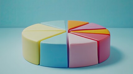 Fototapeta premium Minimalist Pastel Pie Design on Soft Background