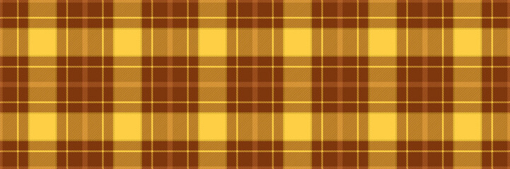 Colour pattern fabric background, marketing texture tartan check. Harvest seamless plaid textile vector in orange and amber colors.