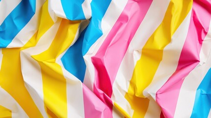 Colorful wrapping paper with bold stripes creates a playful and textured gift presentation