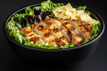 Chicken Caesar Salad. Grilled Chicken with Fresh Romaine Lettuce and Parmesan Cheese