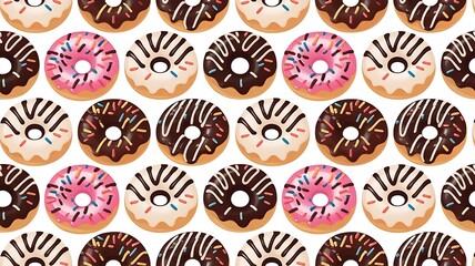 Fototapeta premium Donuts seamless pattern - vector illustration. eps 10
