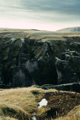 Beaufitul landscape of Fjadrargljufur canyon during winter, Iceland