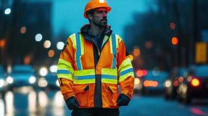 High-visibility safety equipment, including jackets and reflective accessories, for improved roadside worker safety.