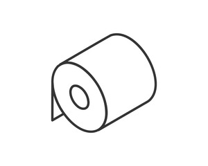 Toilet paper roll or tube icon design, template for wc. Bathroom hygiene icons, kitchen cleaning towel. Blank soft scroll product.