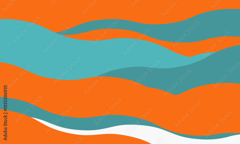 Poster minimalist abstract background with wavy, rippled stripes and sparse curves. flowing, textured lines