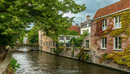 Canals in the beautiful city of Bruges Belgium
