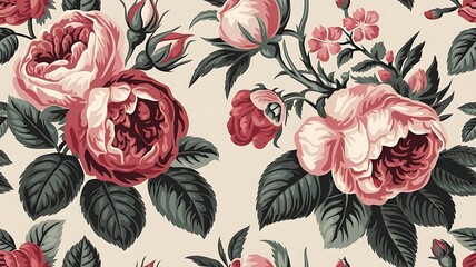 Vector set collection of romantic floral seamless pattern for decoration damask wallpaper, vintage style