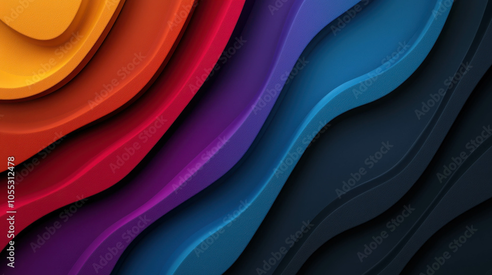 Poster abstract wavy layers: a mesmerizing abstract background with a vibrant gradient of colors. smooth wa