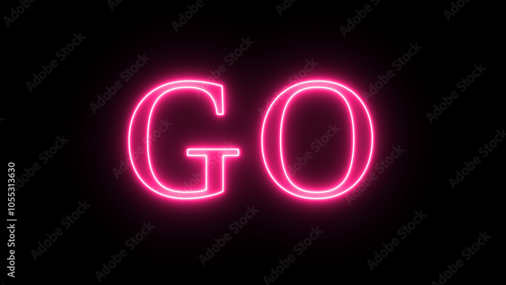 Fototapete go neon sign for concept design. go neon text vector typography design. vector concept. lettering ty